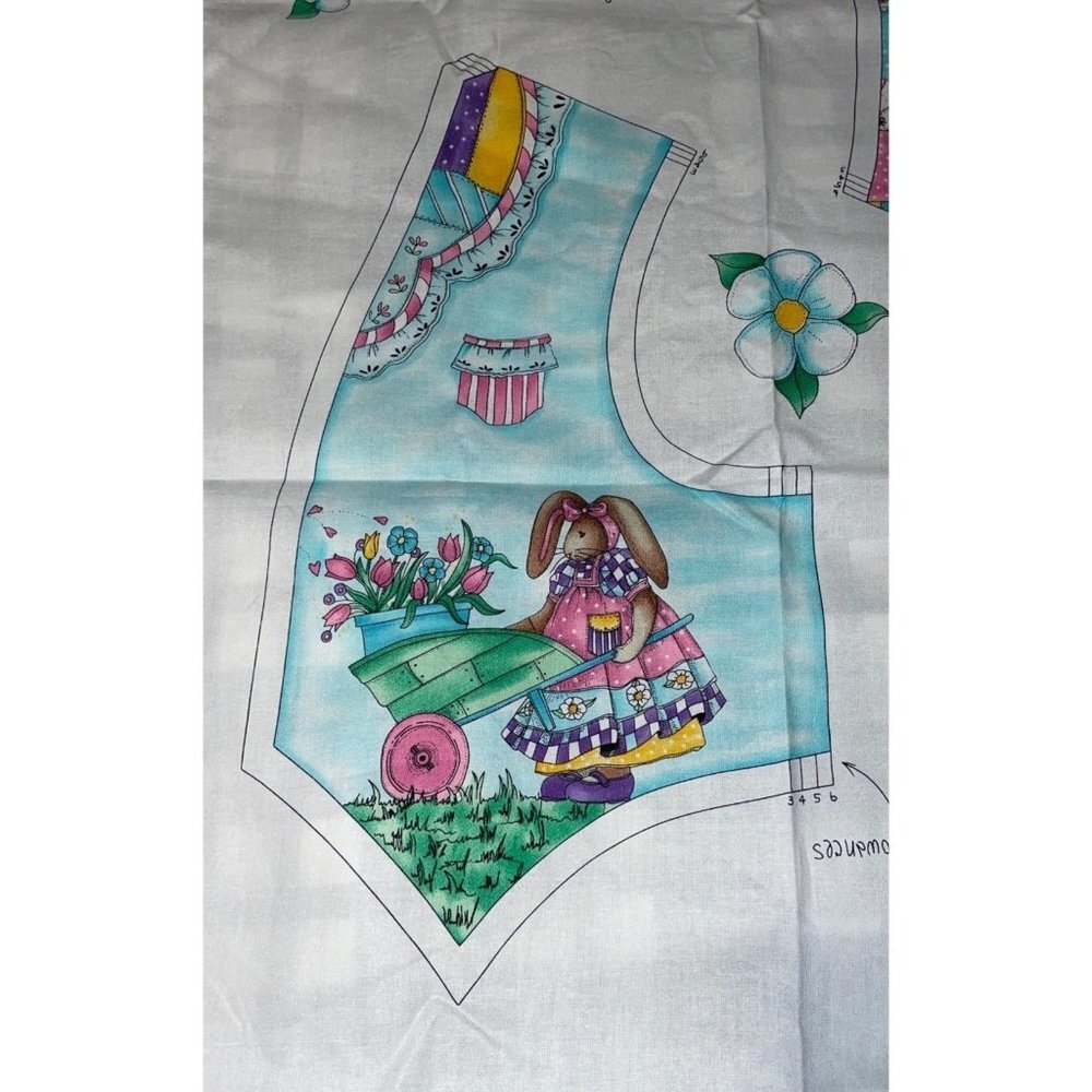 Alma lynne designs little bunny vest cut and sew panel child size 3,4,5,6